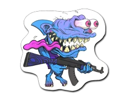 Blue Shark Shooter sticker