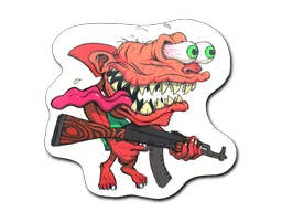 Red Shark Shooter sticker