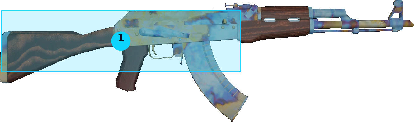 Pattern preview for AK-47 | AK-47 CASE HARDENED