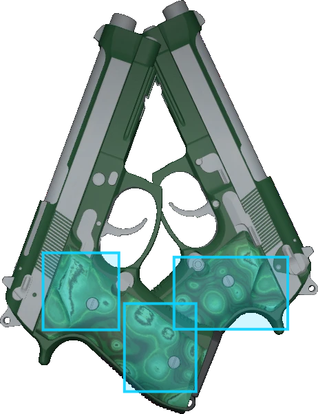 Pattern preview for DUAL BERETTAS | DUAL BERETTAS POLISHED MALACHITE
